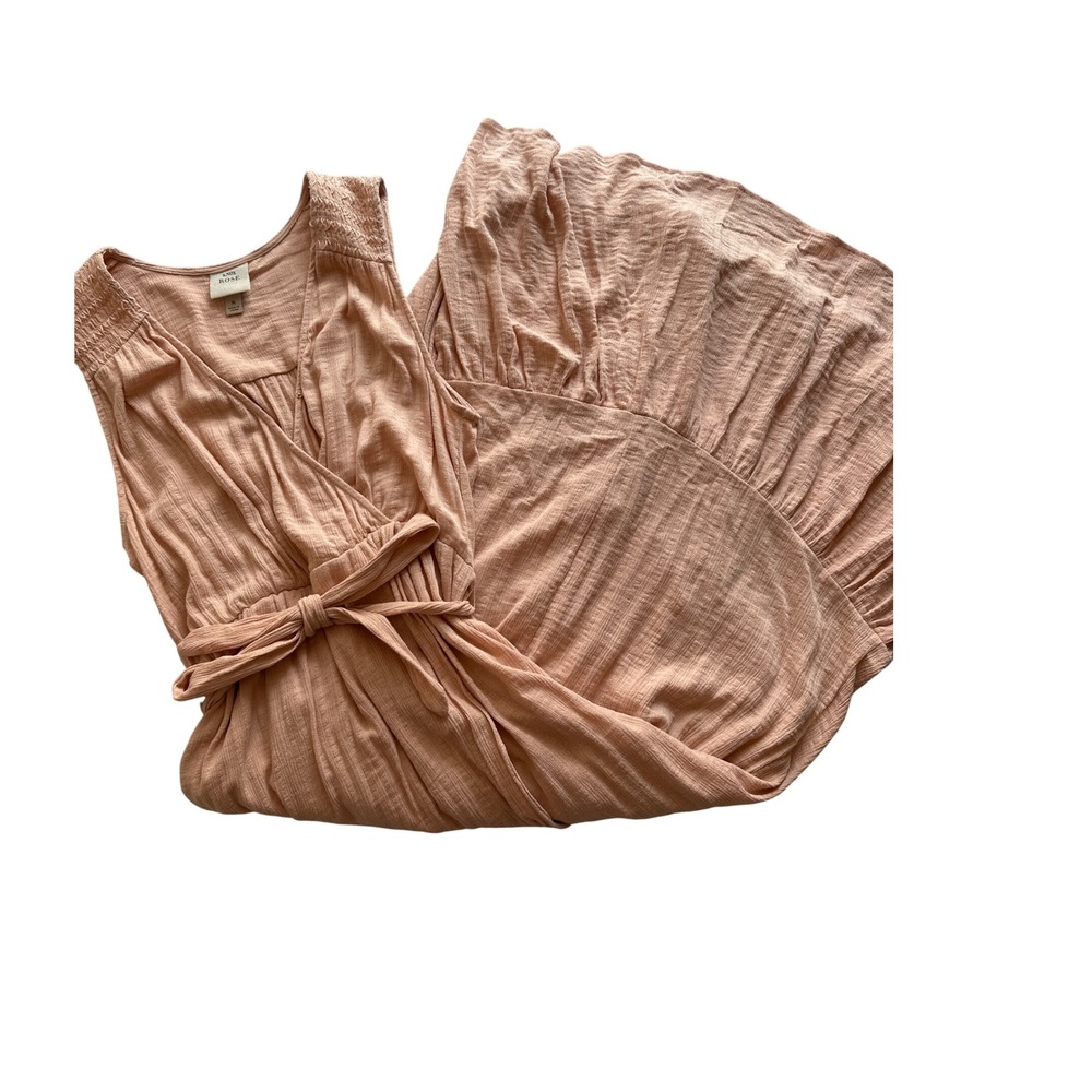 Knox Rose Sleeveless Maxi Dress Wrap Front Tie Waist Casual Pink‎ Medium Women's